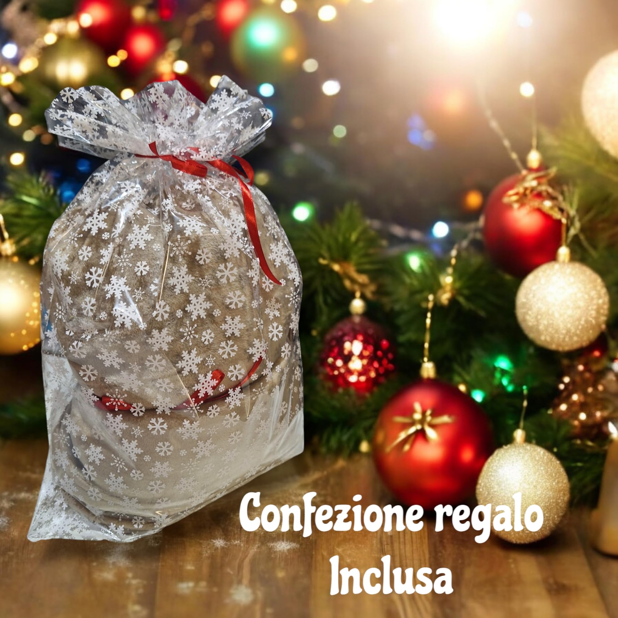 Regalo Di Natale Personalizzato - Set Plaid In Pile 152x127cm E Federa Per Cuscino 42x42cm Con Ricamo Nome (Motivo Renna) - 3