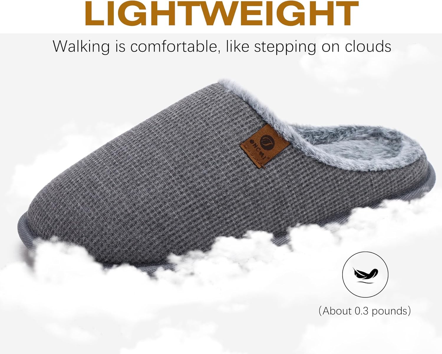 ONCAI Men's House Slippers, Cushion Memory Foam Shake Fleece and Man House Shoes with Faux Fur Lining and Indoor Outdoor Rubber Soles US Size 7-15 - Image 5