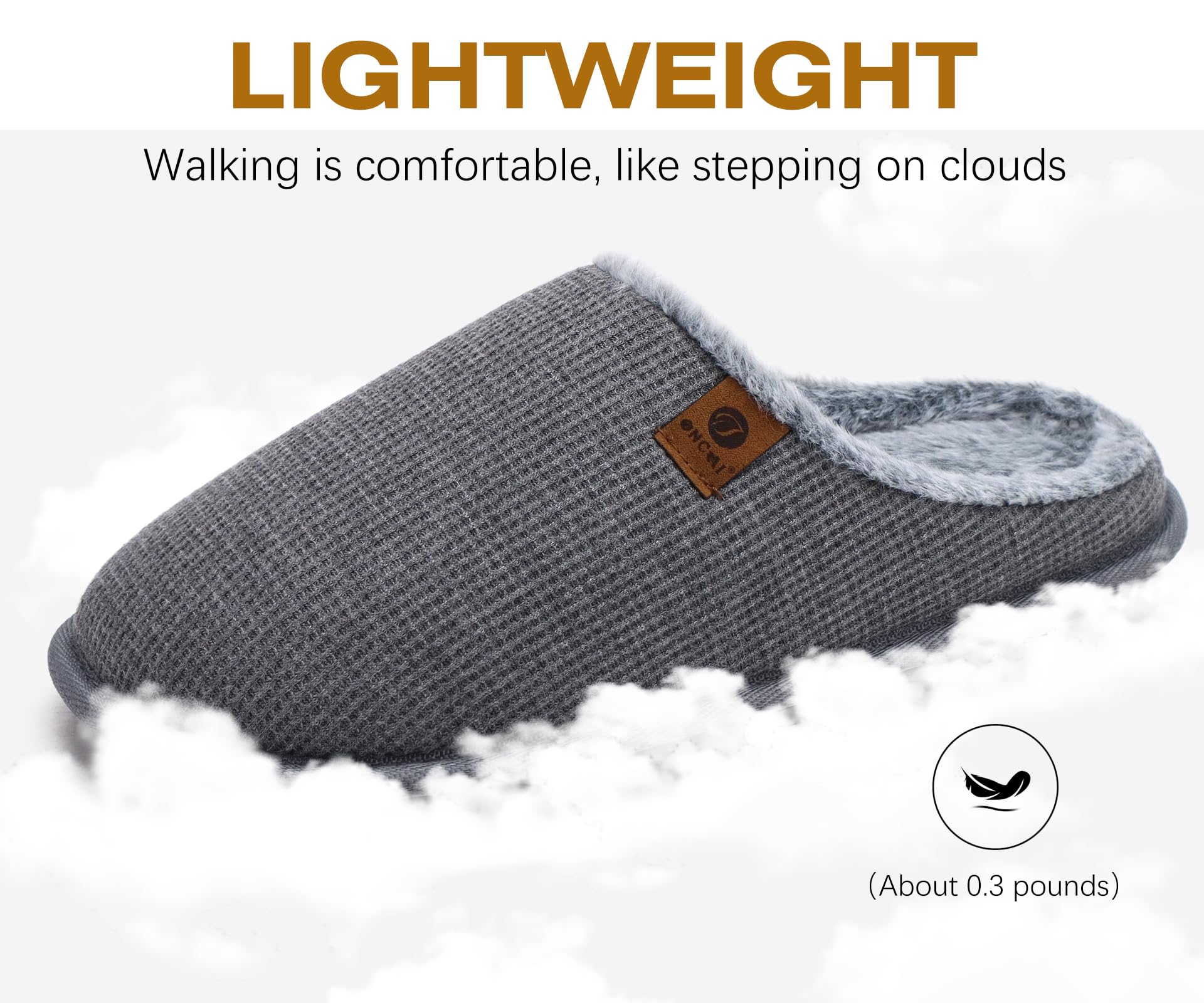 ONCAI Pantofole da Uomo Invernali Ciabatte da Casa con Memory Foam Calde Pelliccia Sintetica Cotone Scarpe Accogliente Antiscivolo Suola EU Dimensione 40-49