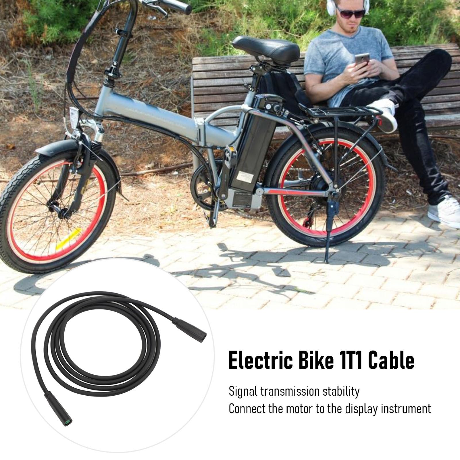 Bikes Motor Cable, Motor Cable 1T1 Display Cable Extended Cable for M410 M500 M510 M600 M560 M800 M820 Mid Motor Motorized Scooter