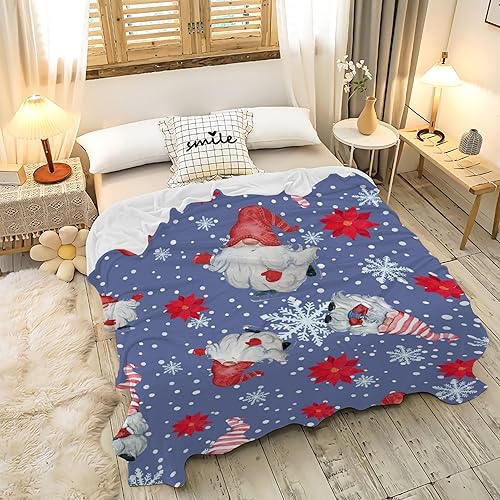 Miniatura 5 de Manta de gnomos navideños para adultos, mujeres, manta de franela suave y cálida para sofá, cama de viaje, 30 x 40 pulgadas para mascotas