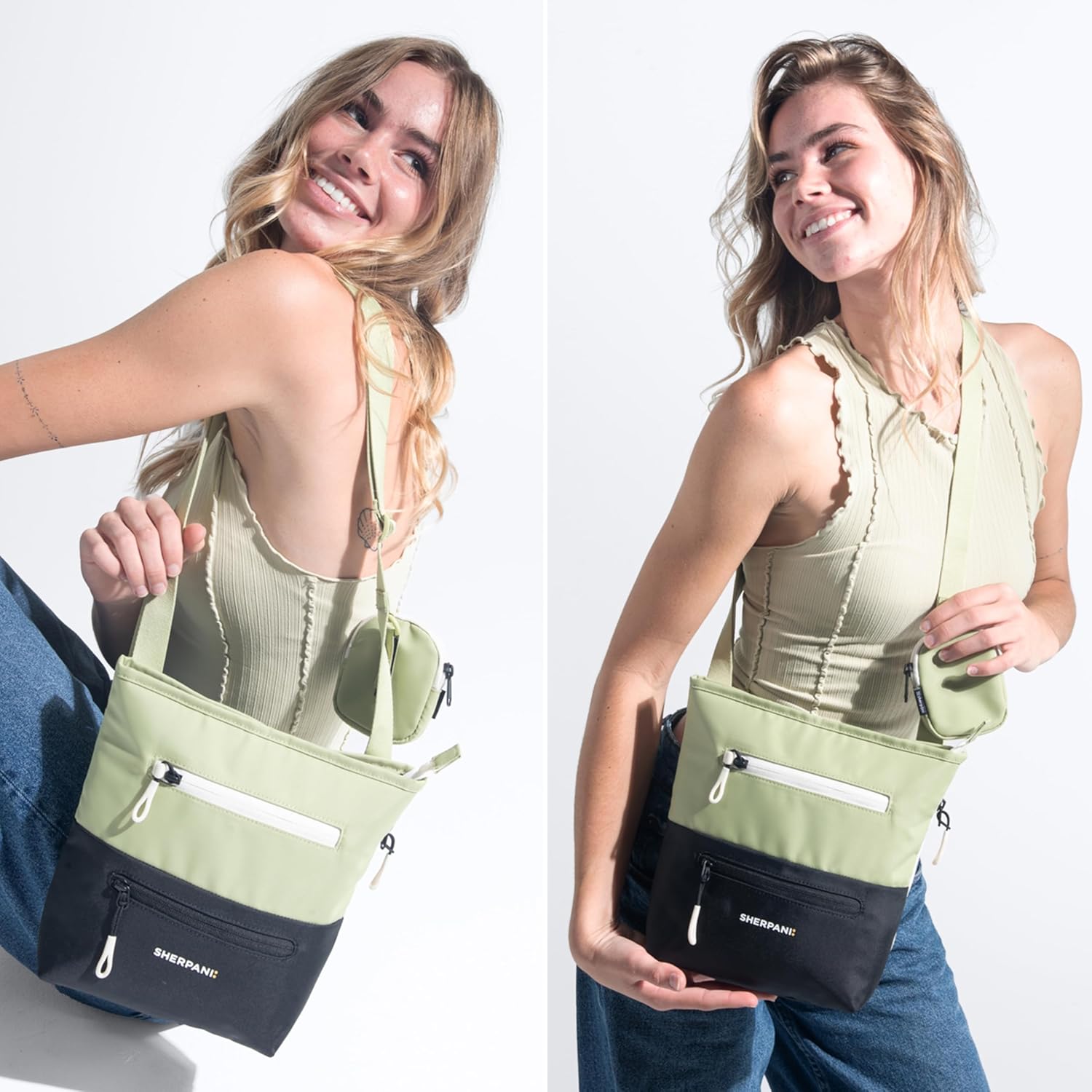 Sherpani Sadie, Nylon Crossbody Bag, Lightweight Shoulder Bag, Travel Cross Body, Crossbody Purse, RFID Protection, Removable Coin Purse, Unisex Travel Gift (Palm)