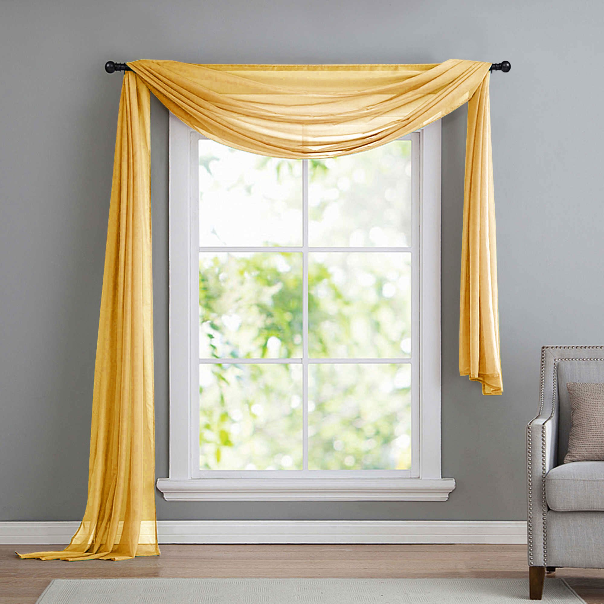 Gardinenbox - Capriccio per Tenda in Voile Trasparente, MOD.560 Giallo