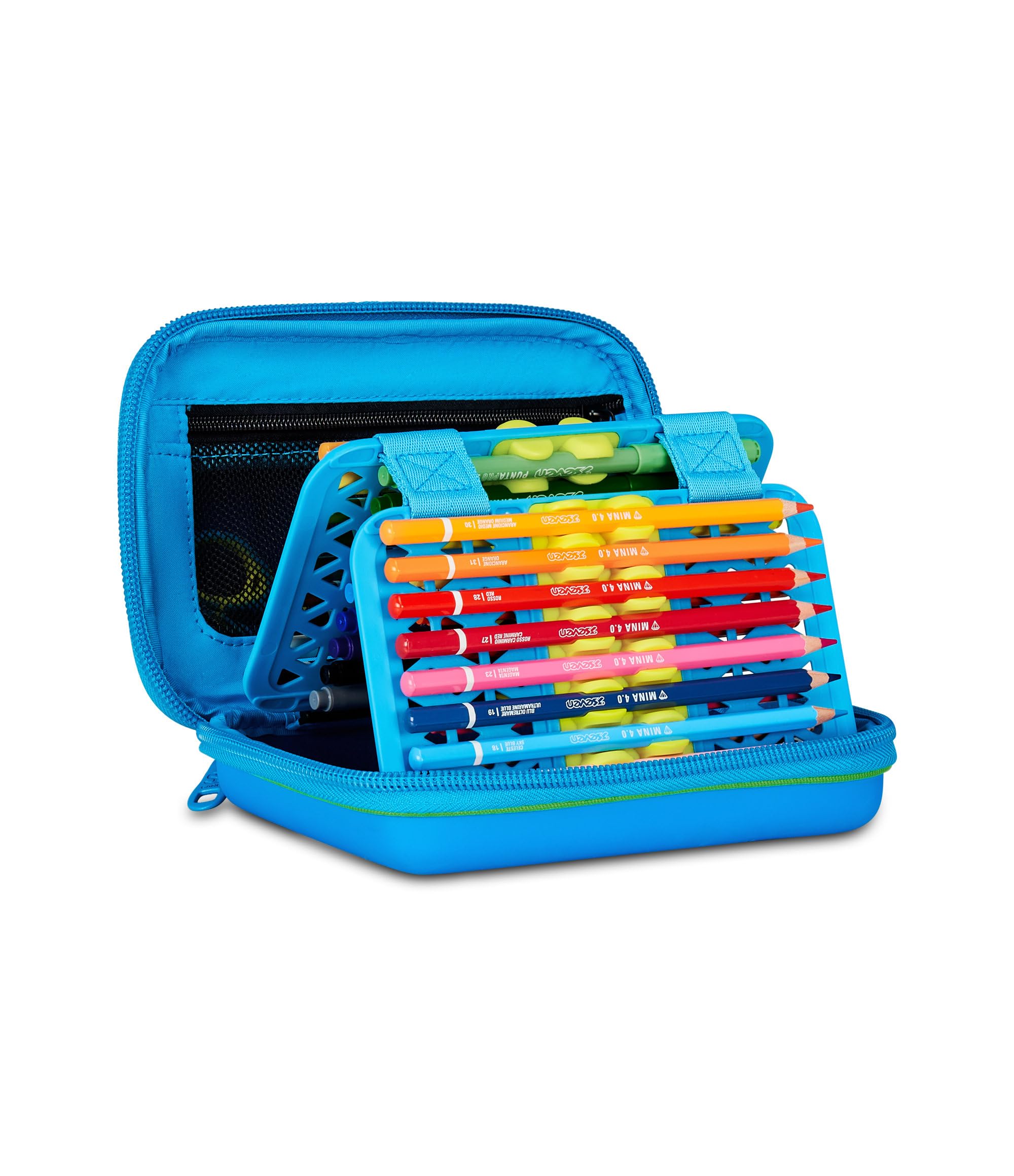 SJ GANG STYLE JAM GANG Astuccio Scuola Speed Pad + Air Tiger, Blu, Portapenne Mono Scomparto con Plance Amovibili, Completo Di Penne, Matite, Colori, Accessori Zaino, Scuola Elementare, Bambino