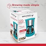 Holstein Housewares - 5-Cup Machine à café compacte, Teal - Pratique et convivial avec des fonctions de pause automatique et de service