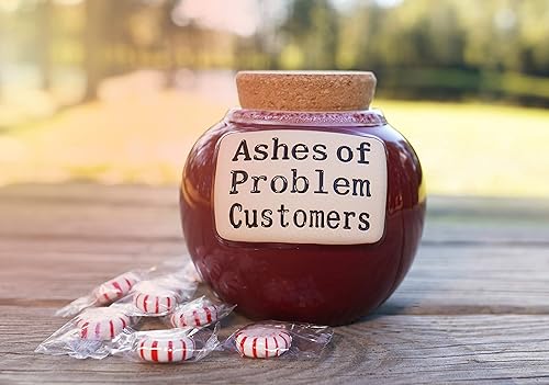Miniatura 2 de Regalos para hombres y mujeres, regalos de broma, alcancía roja para clientes de cenizas de problemas, tarro decorativo para oficina, banco de