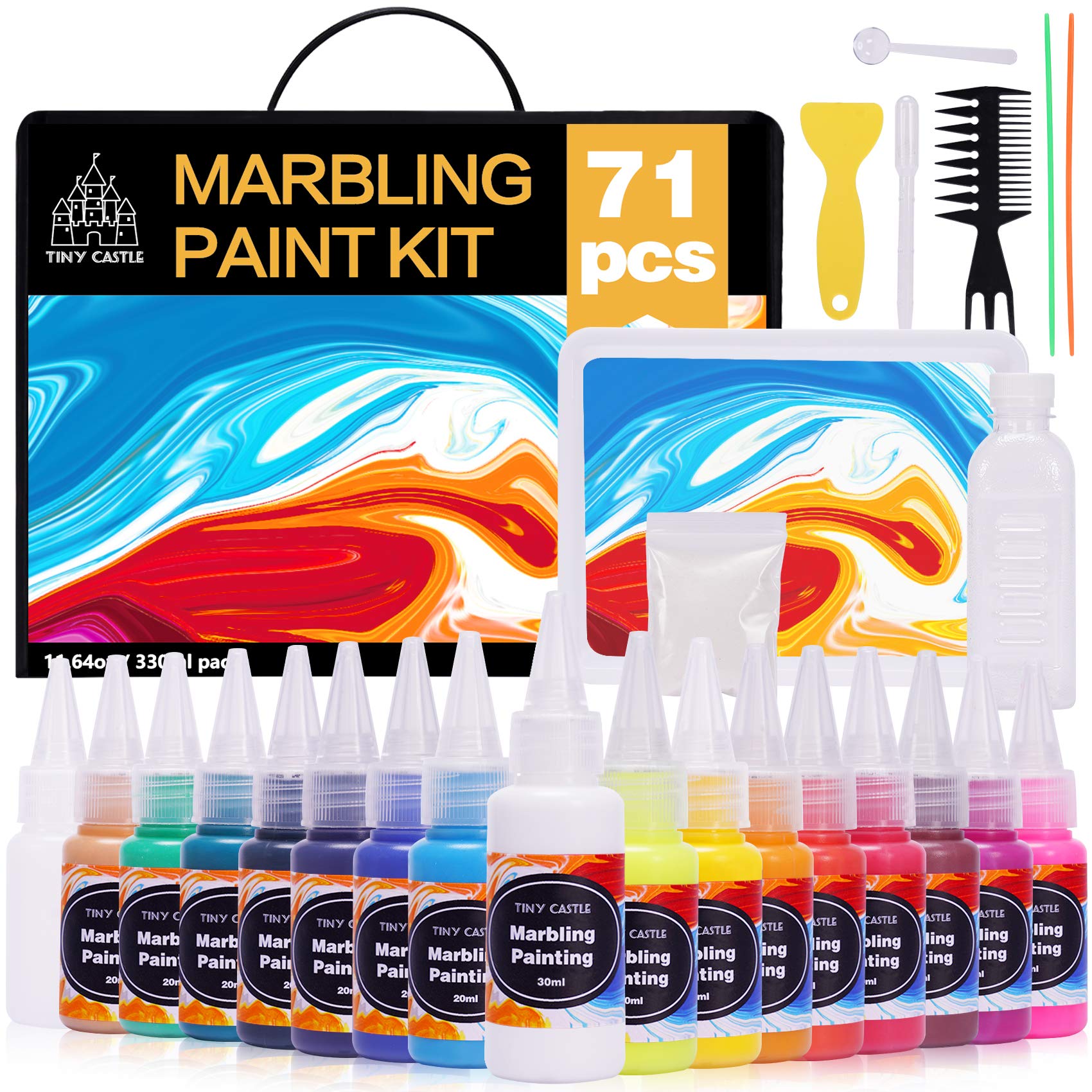 Buy Tiny Castle 16 Colors Marbling Paint Art Kit for Kids, Arts and