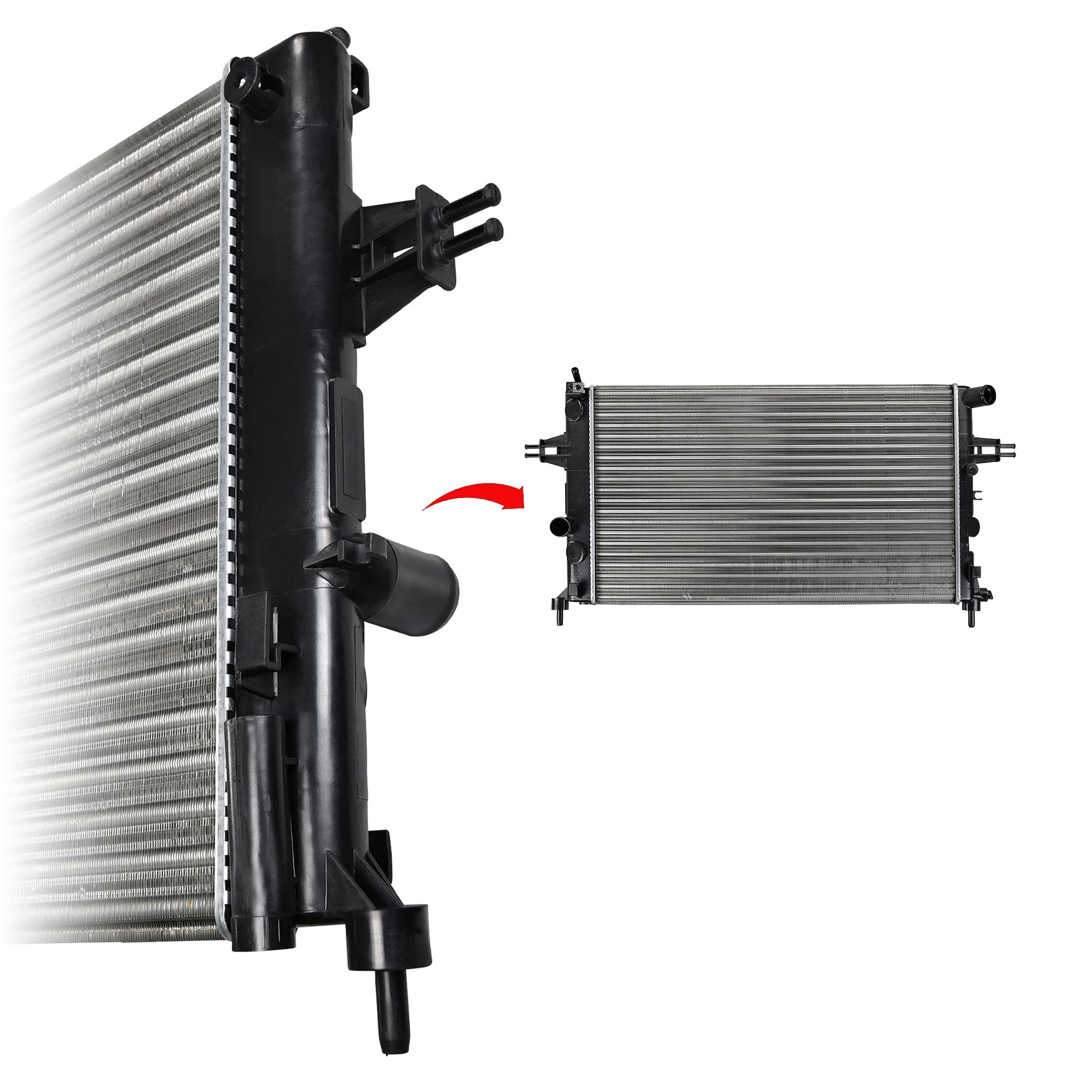 1x Radiatore motore Radiatore acqua per auto con cambio manuale | Compatibile con: CHEVROLET ZAFIRA, OPEL ASTRA G Cabriolet, ASTRA G Caravan, ASTRA G CC, ASTRA G CLASSIC