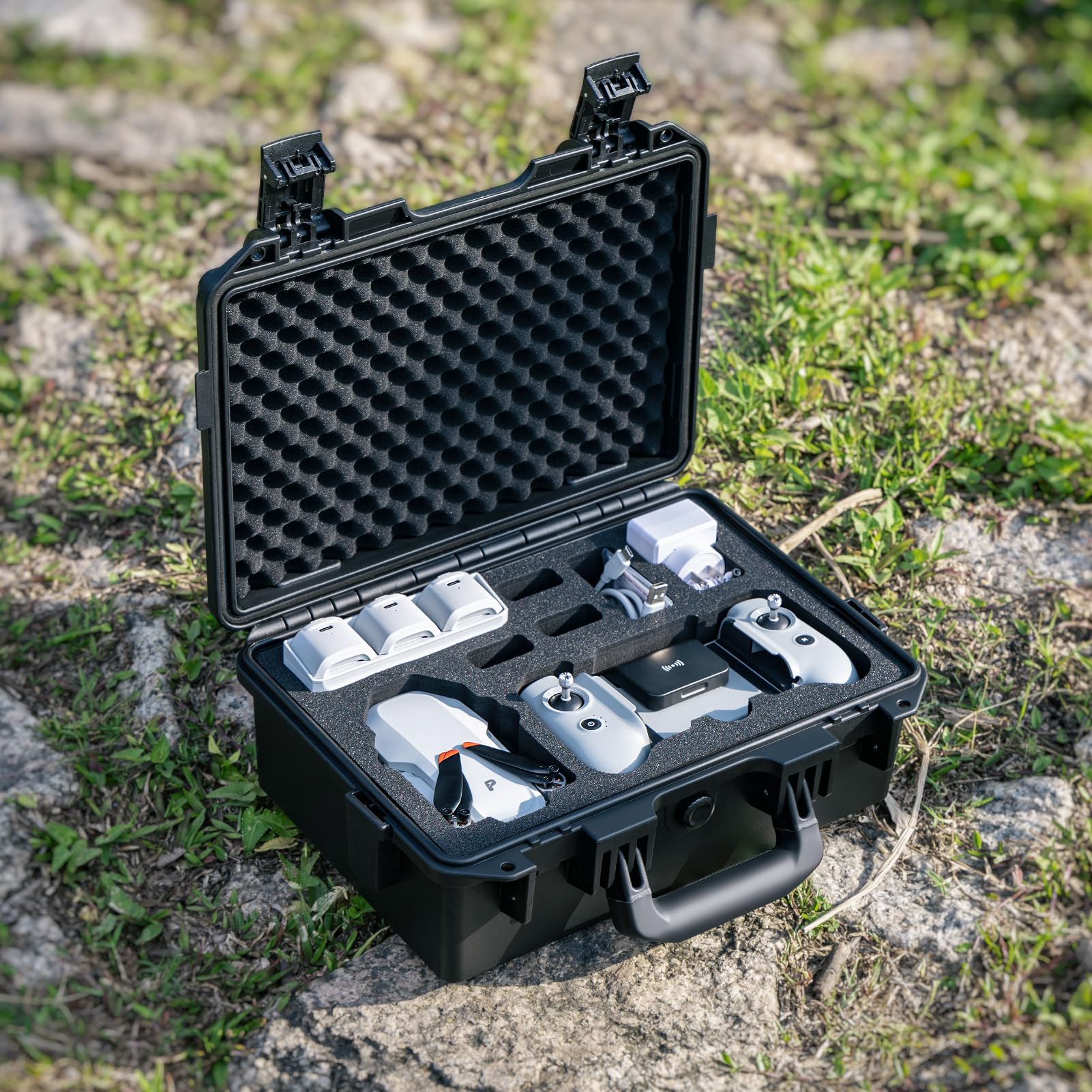 Lykus Titan AM100 Maletín/Maleta/Estuche/Case Impermeable para Potensic Atom 2/Atom 3-Axis/Atom SE/Atom LT Fly More Combo,Compatible con 7 baterías [Solo MALETÍN]