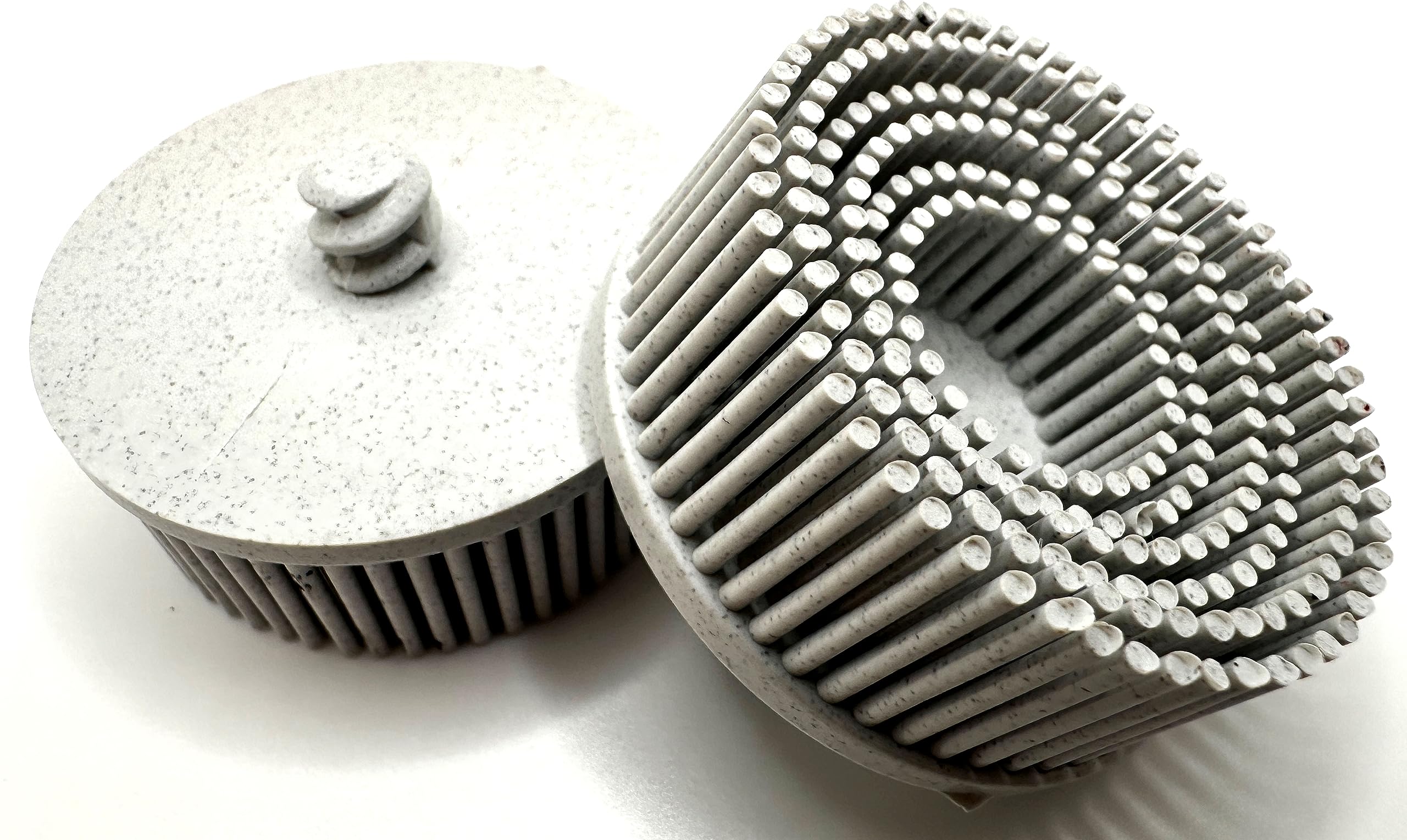 5 Stück 5,1 cm Körnung 120 weiße R-Typ-Borstenscheiben | Keramik-Aluminiumoxid-Schleifborstenscheiben mit Schnellwechsel-Rollverschluss | 5 Stück | Weiß