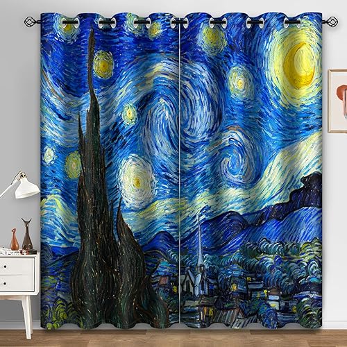 Aimego Cortinas opacas florales bohemias coloridas con mandala, rombo, flores, decoración para dormitorio, sala de estar, ojales en la parte