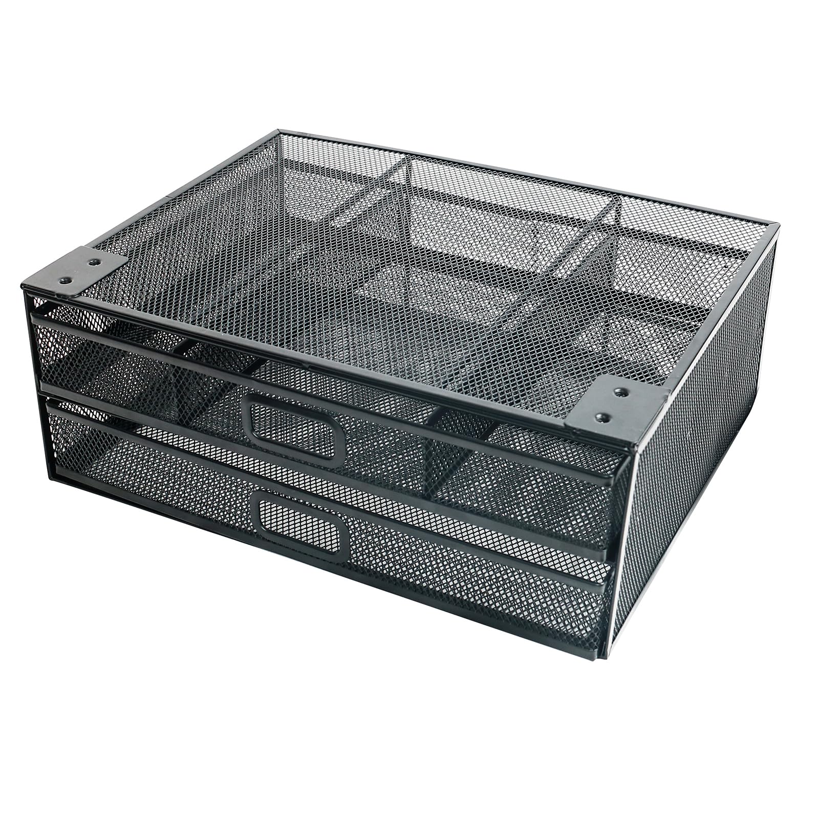 Tiroir sous bureau renforcé métal 2 tiroirs coulissants A4 organisateur rangement noir