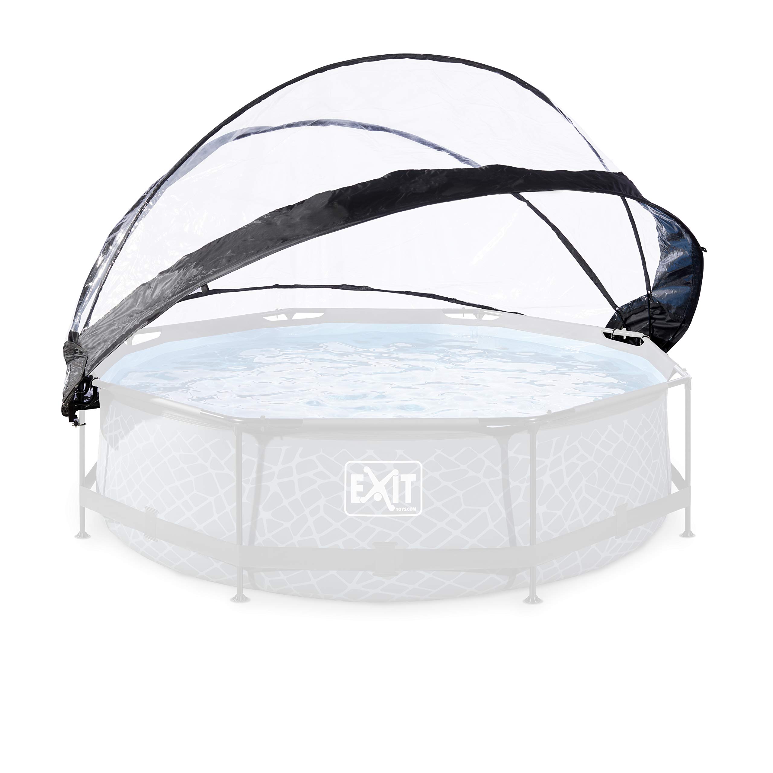 EXIT Toys Poolabdeckung Rund ø 305 cm Universell für Intex/Bestway Pools – Hält Wasser Warm und Sauber – Poolüberdachung mit Verbindungsset für Viele Marken – Transparent