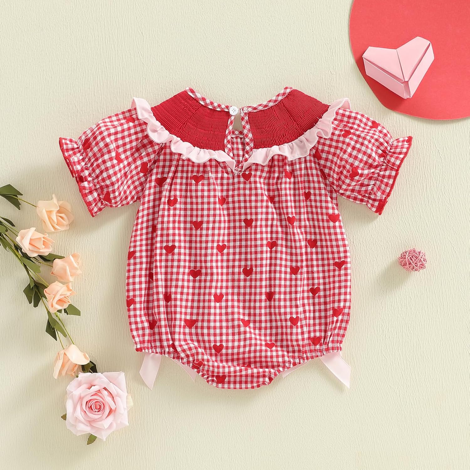 My First Easter Baby Girl Outfit Bunny Egg Bubble Romper Short Sleeve Onesie Bodysuit Spring Baby Smocked Clothes - Image 7