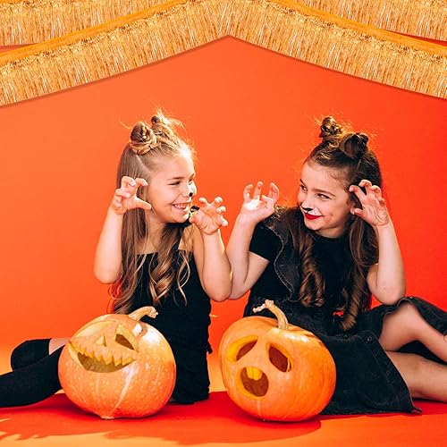 Miniatura 6 de Paquete de 10 guirnaldas de flecos de papel de aluminio de 10 pies, pancarta metálica de oropel para colgar en la pared, cortinas de fondo para