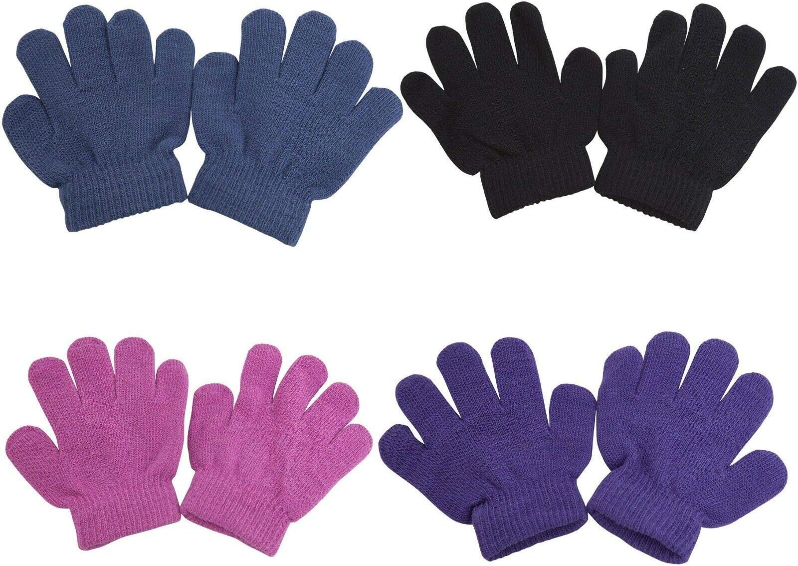 neelamKids Plain Coloured Winter Warm Knitted Magic Gloves for 8-9 year(multicolour) pack of_4