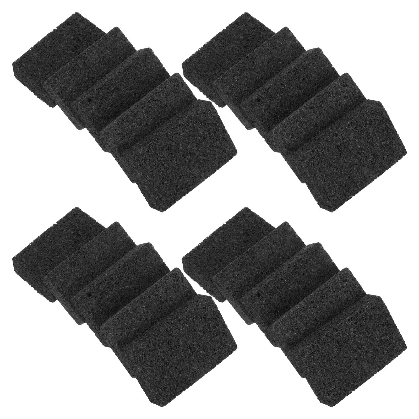 MAGICLULU Esponjas de Pulpa de Madera Negras 20 Unidades 11X7X25 CM Esponjas de Celulosa Absorbentes para Limpieza de Cocina y Baño sin Rayaduras Suministros de Limpieza Doméstica