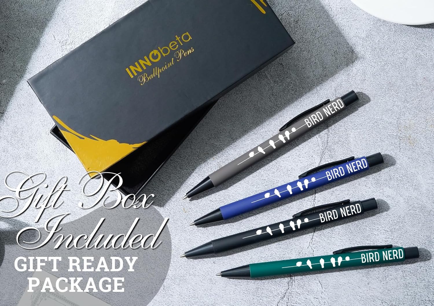 InnoBeta Bird Watching Gifts for Bird Lover, Ballpoint Pen Set of 4, Gifts Idea for Women on Birthday and Christmas - Image 3