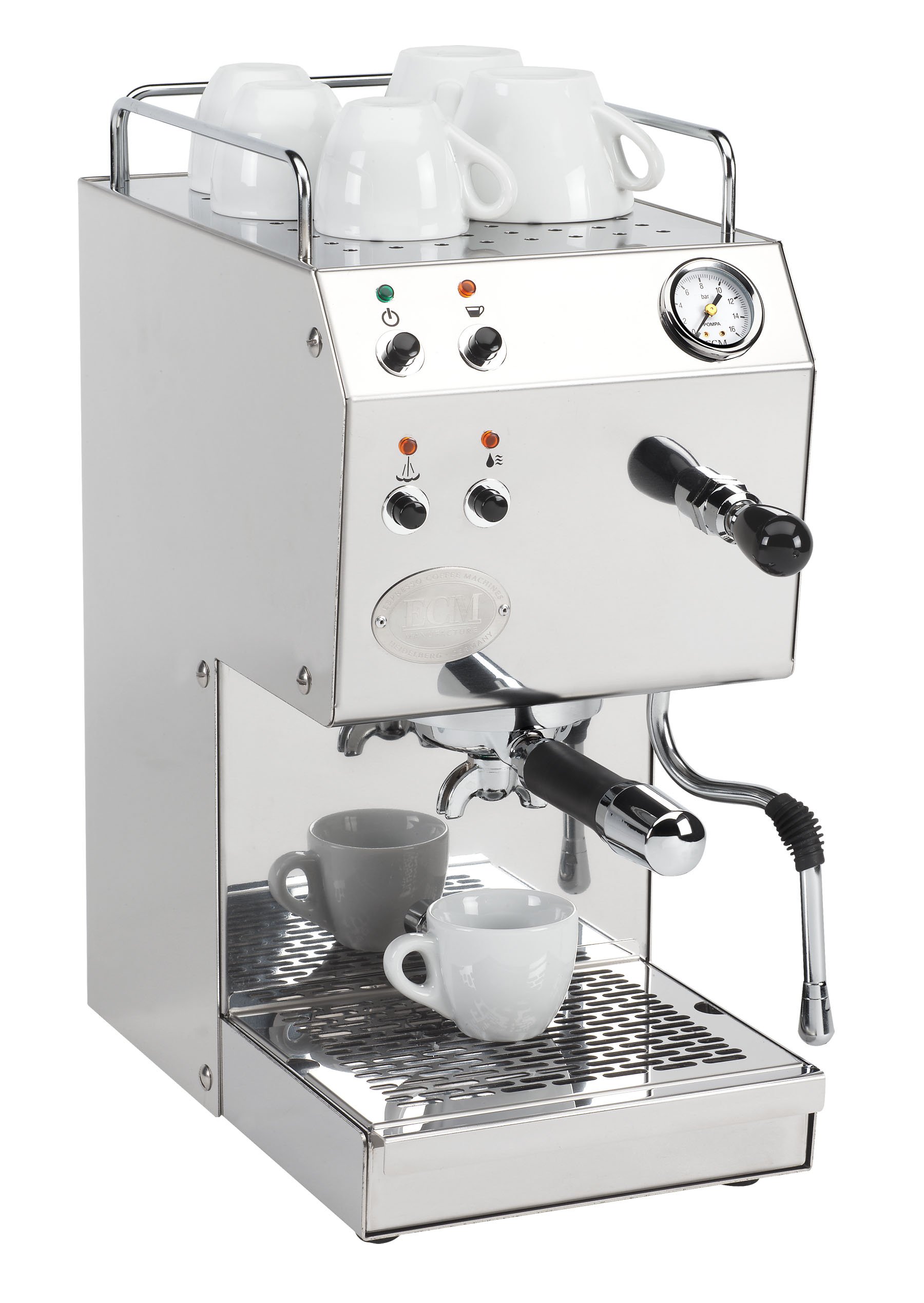 ECM ESPRESSOMASCHINE CASA IV, CASA 4 EDELSTAHL POLIERT,NEUSTES MODELL SIEBTRÄGERMASCHINE