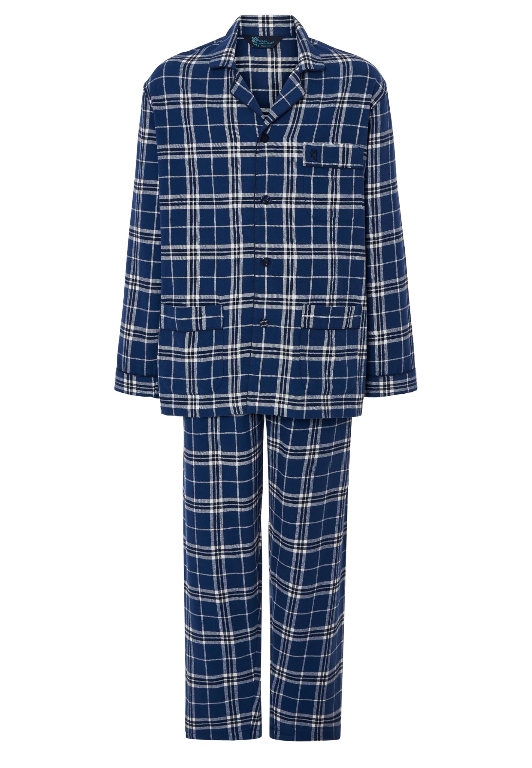 El Búho Nocturno Pijama Hombre Invierno Polar Conjunto Dos Piezas - Franela Algodón o Terciopelo - Manga Larga Abrigado Calentito Bolsillos Cómodo