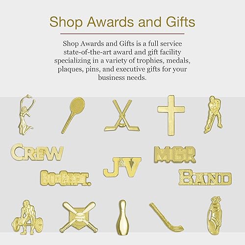 Miniatura 6 de Premios y regalos R Us Pin de solapa dorado de chenilla de 1 pulgada, Latón, No es una piedra preciosa