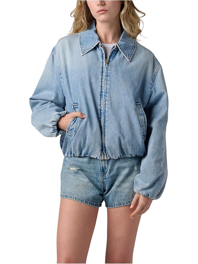 Blue Blank NYC Bottomless Brunch Denim Bomber Jacket
