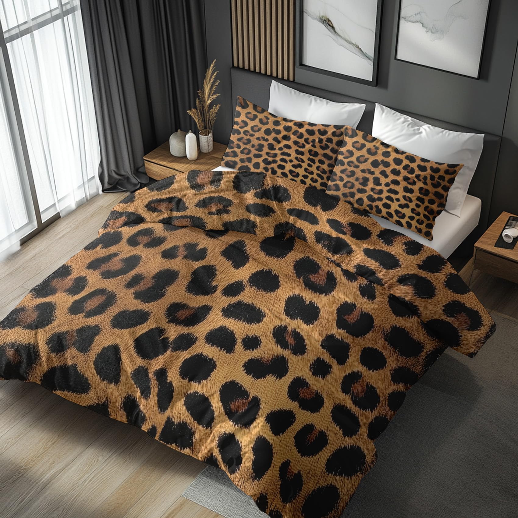 LLSZAHD Housse De Couette 140x200 GuéPard - Parure De Lit Doux