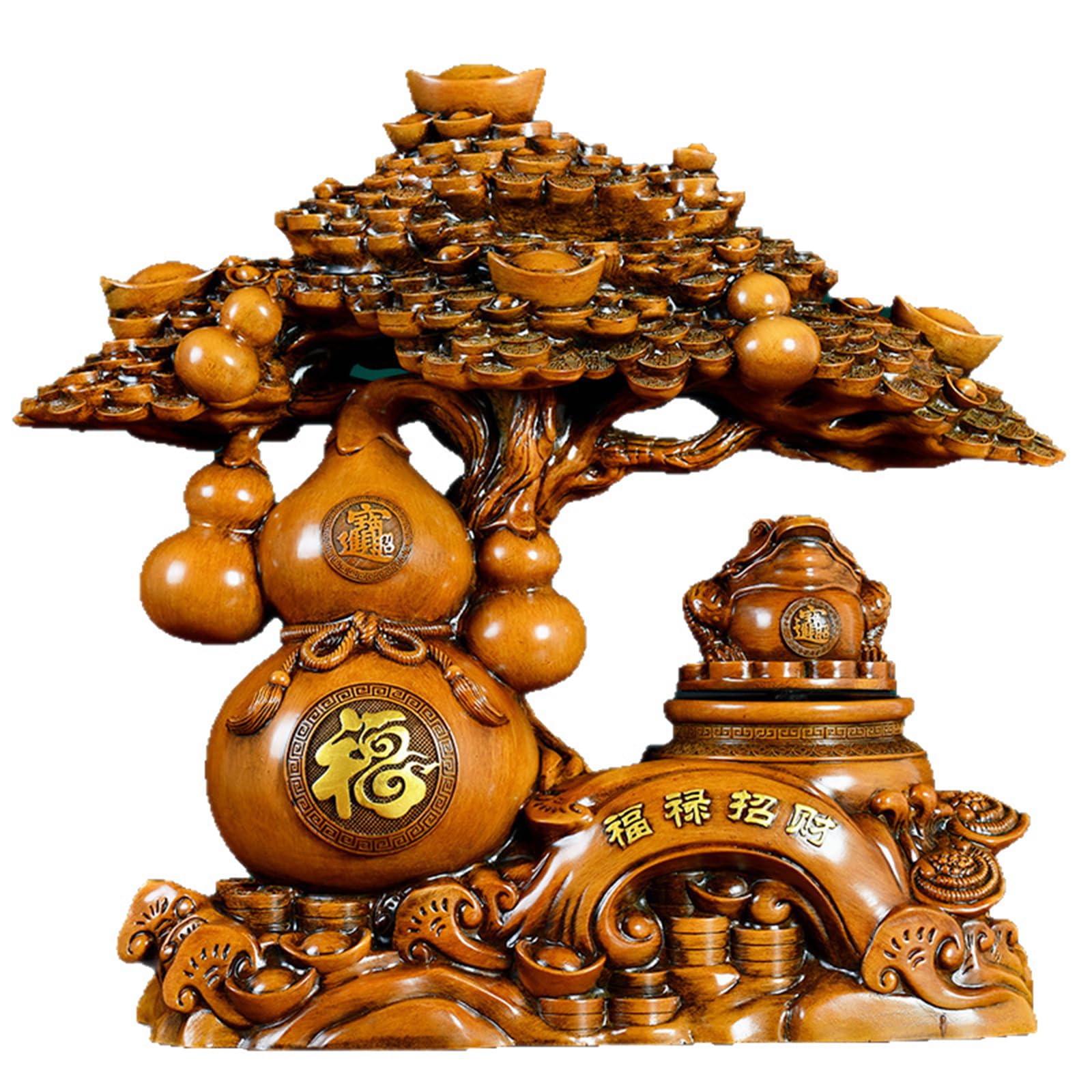 Feng Shui Money Tree Decor Statue Handcrafted Resin Collectible Figurine