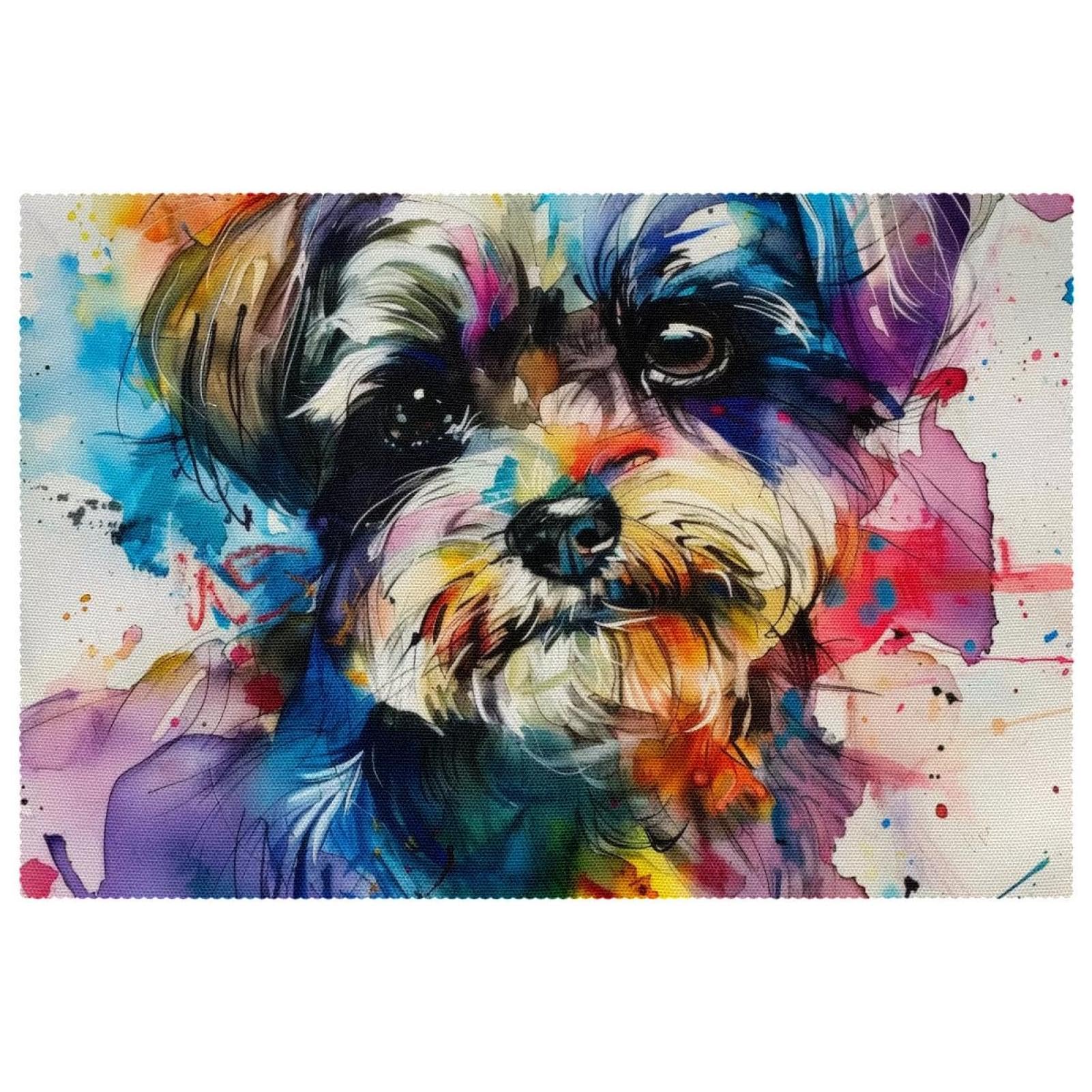 Sets de table Shih Tzu lot de 4 en tissu Oxford lavable pour décoration de cuisine