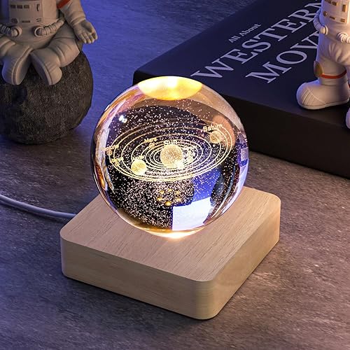 Miniatura 6 de Facmogu Soporte de exhibición de luces multicolor con fuente de alimentación de 5 V CC, base de pantalla LED de madera con 6 LED, base de luz de