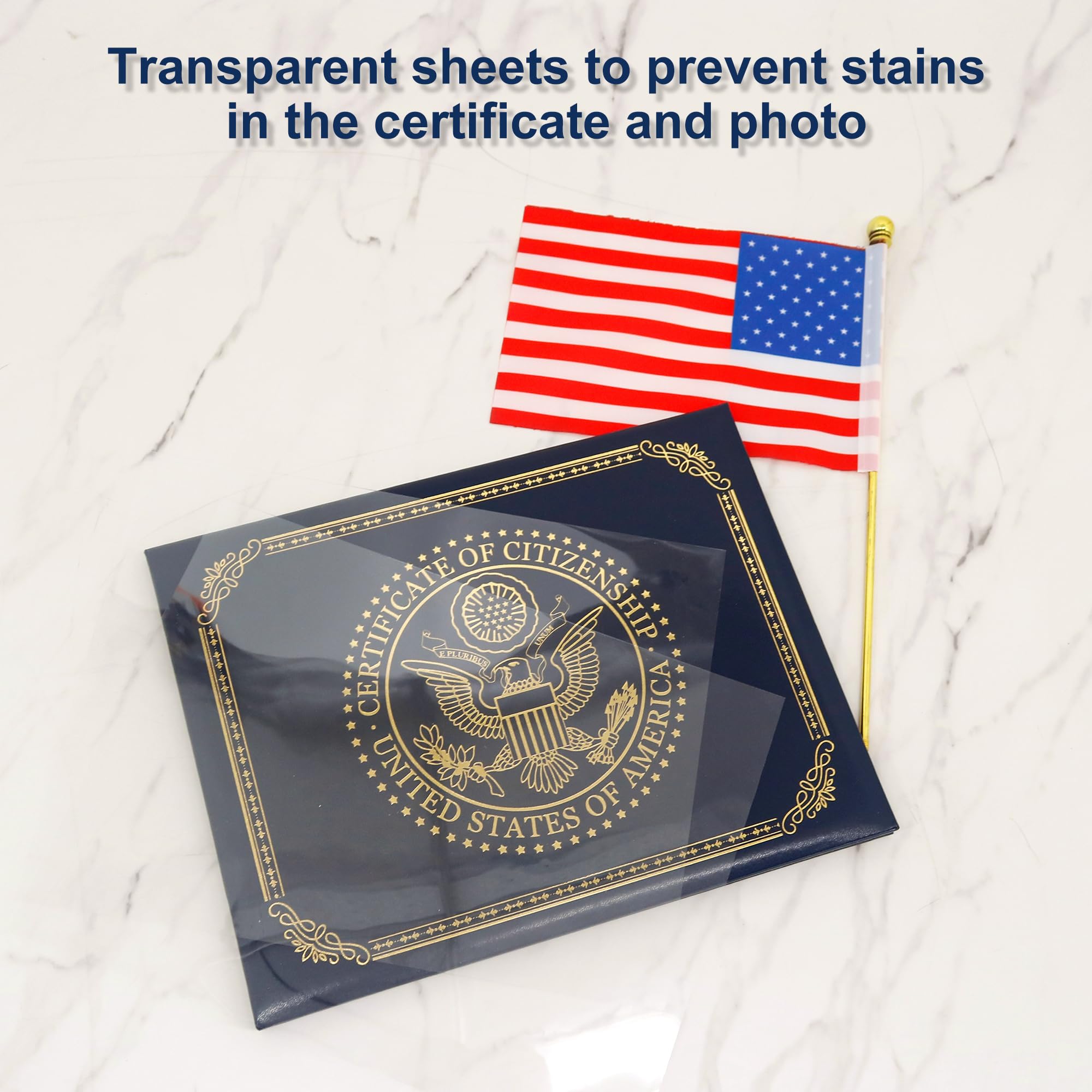 GraduatePro US Citizenship Certificate Holder | US Citizenship Gifts | Naturalization Certificate Padded Cover Printed with Golden Great Seal of The United States