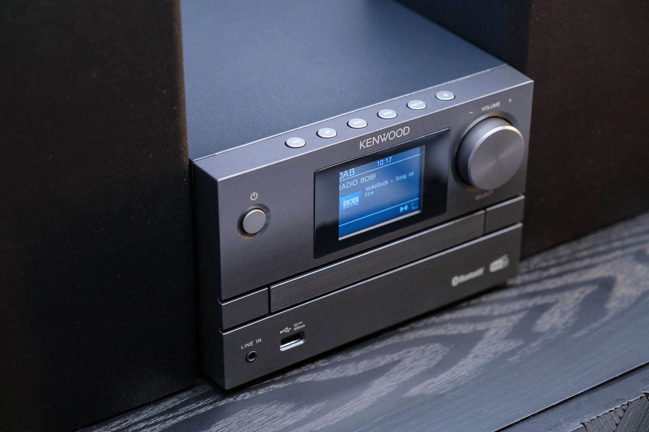 Kenwood M-525DAB - Micro HiFi-System mit CD, USB, DAB+ und Bluetooth Audio-Streaming, 6,1cm TFT-Farbdisplay, Fernbedienung