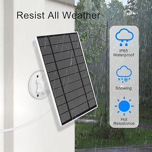 Miniatura 5 de Panel solar compatible con Wyze Battery Cam Pro, Cam Outdoor V1V2, 6W Micro USB o USB Type-C Port Panel solar para cámara de batería recargable