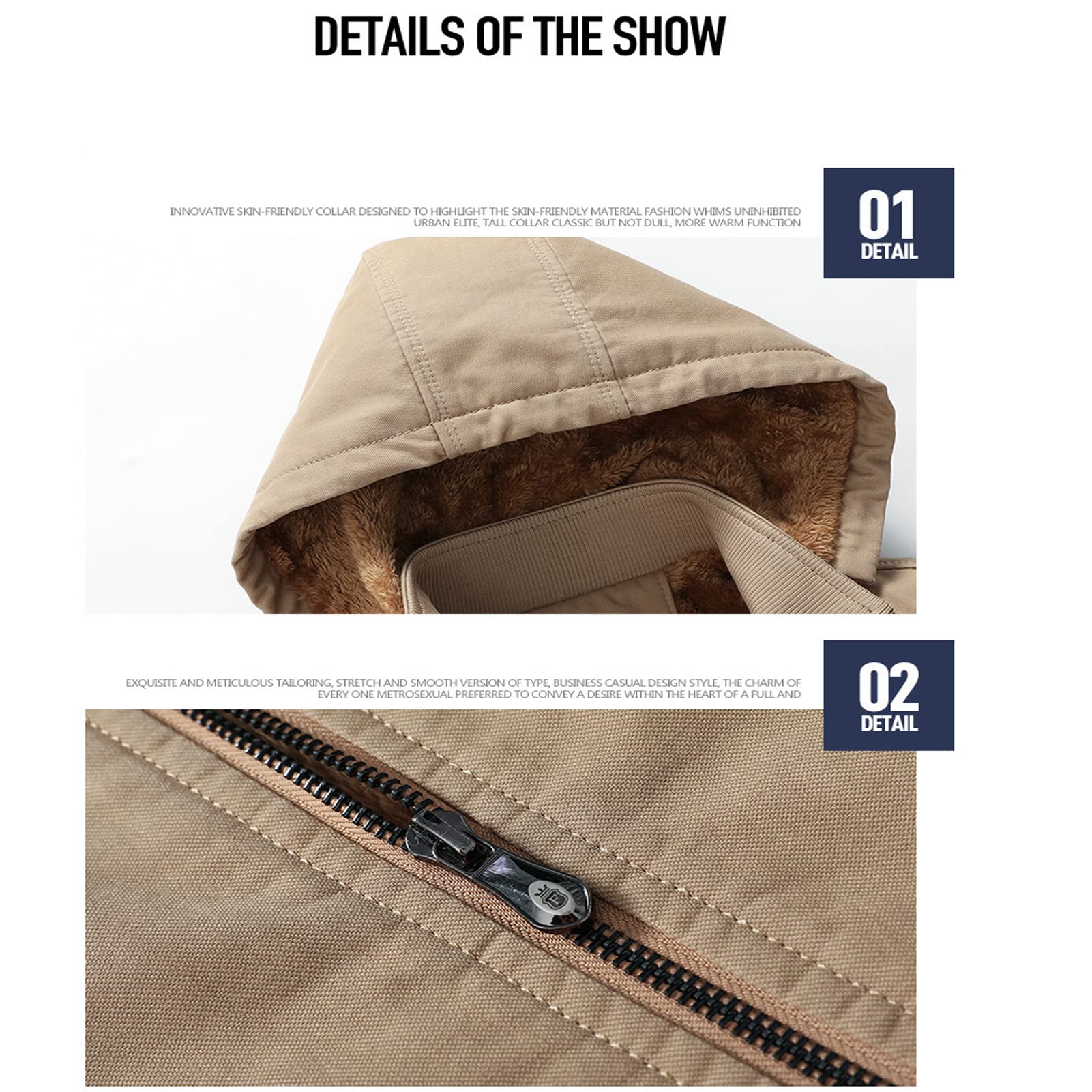 Hombre de Invierno con Capucha Fleece Gilet Chaleco Outwear Outwear Outdoor Casual Stand-up Collar Cardigan Cálido Carga Chaleco Hombre Cremallera Chaqueta Abrigo to Armygreen-L