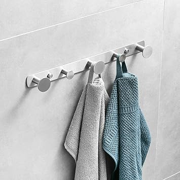 Creativo colgador de toallas 5 ganchos para baño de acero ...