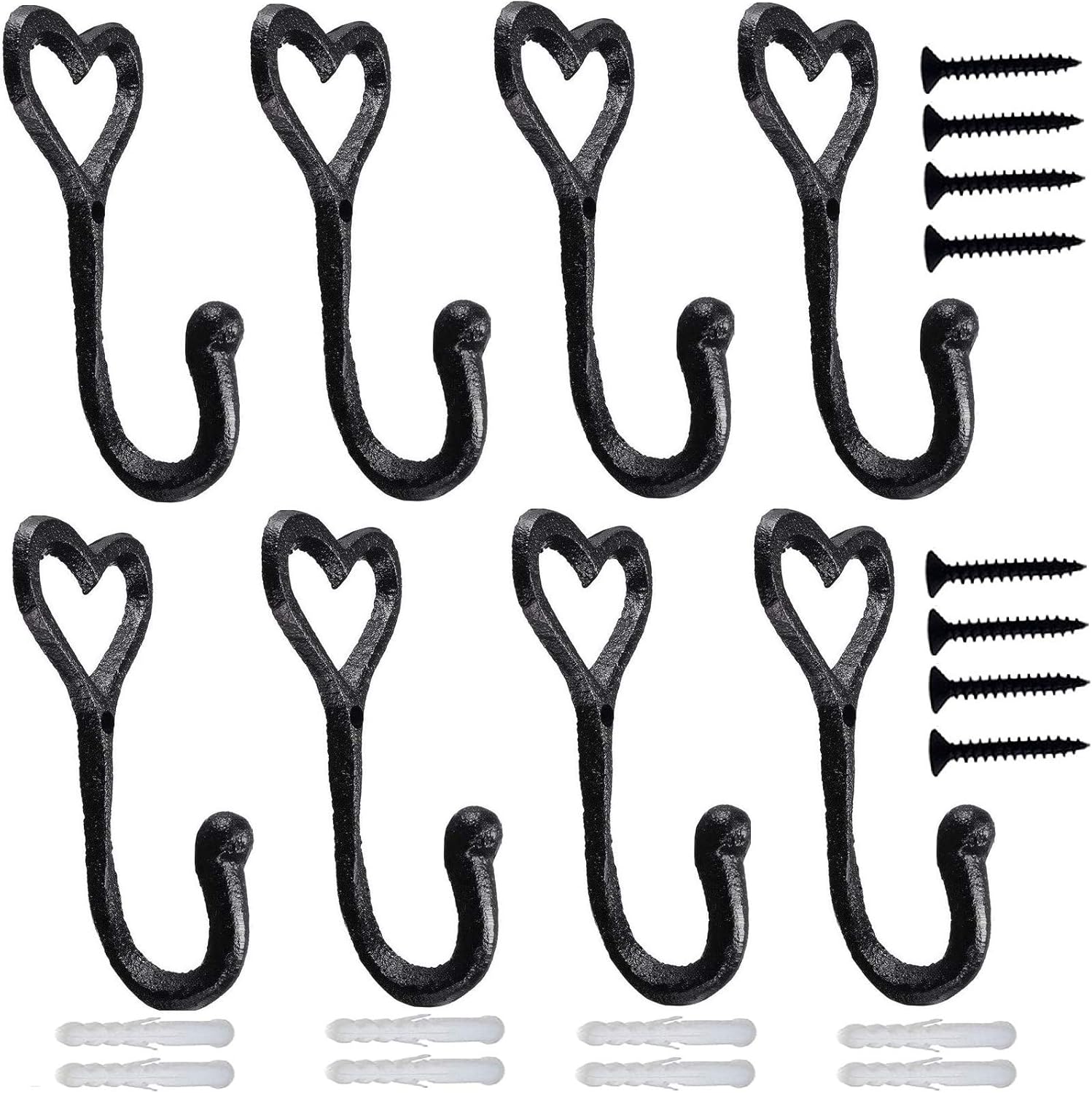 Ebliiny Decorative Wall Hooks Coat Towel Hook,8 Pcs Key Bag Hanger Coat Hooks Cast