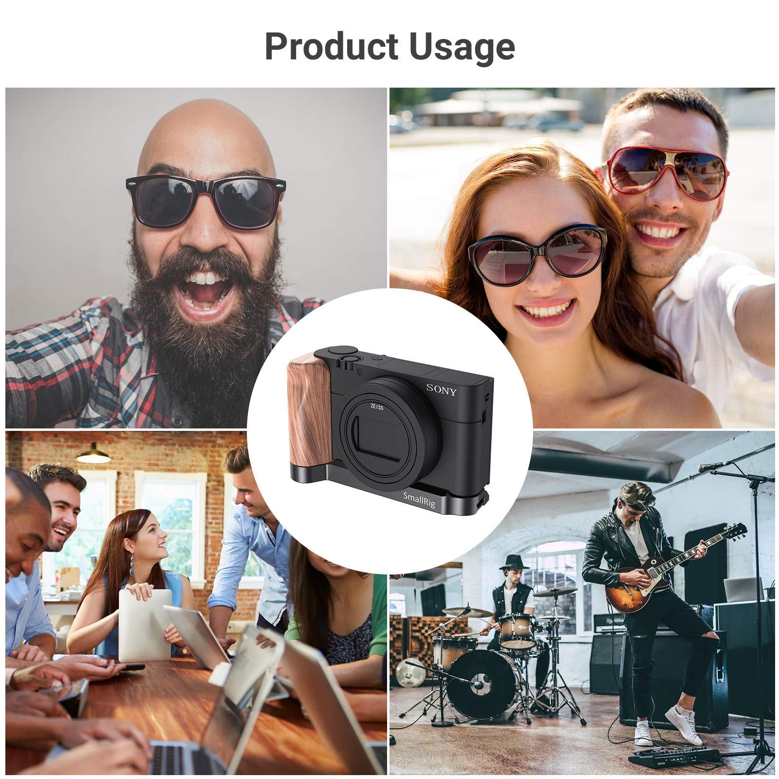 SMALLRIG L-Shaped Wooden Handgrip Empuñadura para Sony RX100 III/IV/V (VA) / Vi/VII - LCS2467