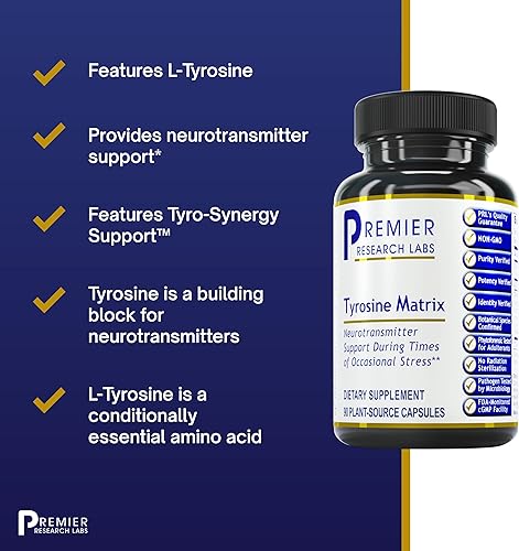 Miniatura 4 de Premier Research Labs Matriz de tirosina - Contiene aguamarina, rodiola rosa, cúrcuma orgánica y salvia china - Apoyo neurotransmisor para una mente