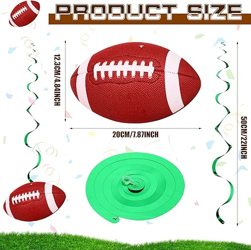 Miniatura 2 de 24 piezas de decoraciones de fiesta de fútbol de 7.9 pulgadas, remolinos colgantes de fútbol, suministros para fiestas de fútbol, remolinos