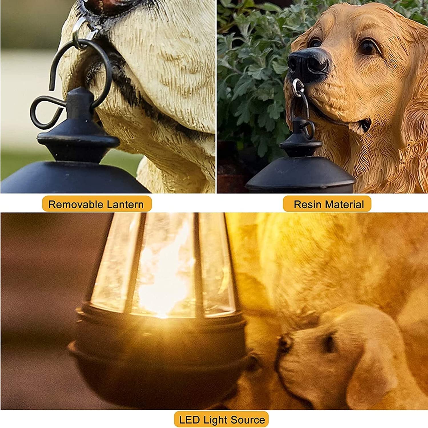 Adorno De Jardín para Perros Al Aire Libre Con Luz Solar, Estatua De Exterior Rottweiler, Estatuas De Jardín De Perro Realistas Con Luz, Luz Solar De Paisaje Del Césped