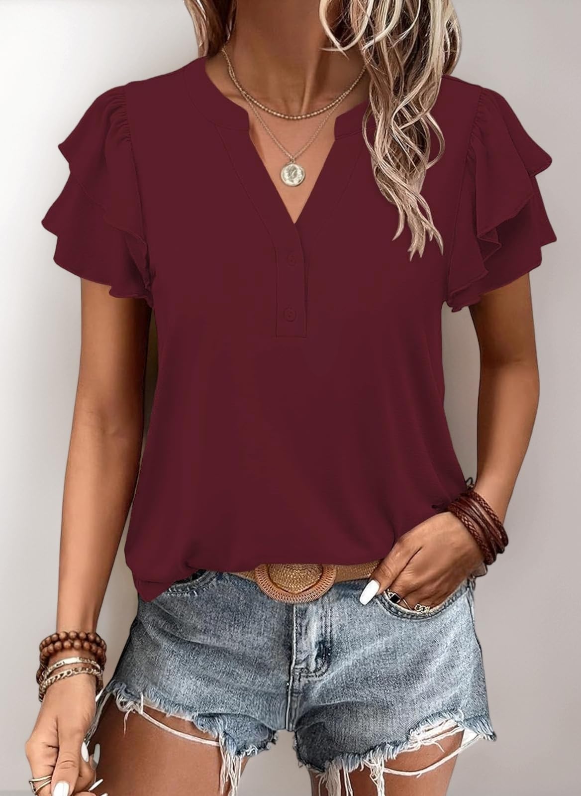 Ladies Tops Elegant Blouses for Women UK T-Shirt Women V Neck Summer Top Ladies Shirts Summer Clothes Business Outfit