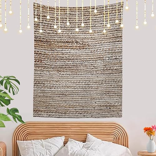 Miniatura 8 de Shrahala Tapiz de pared abstracto de pintura retro, pintado al óleo de oro blanco, rústico, tapiz grande para colgar en la pared, tapiz decorativo