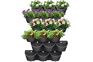 Worth Garden Upgraded 6 Sets Vertical Wall Planters for Outdoor Plants