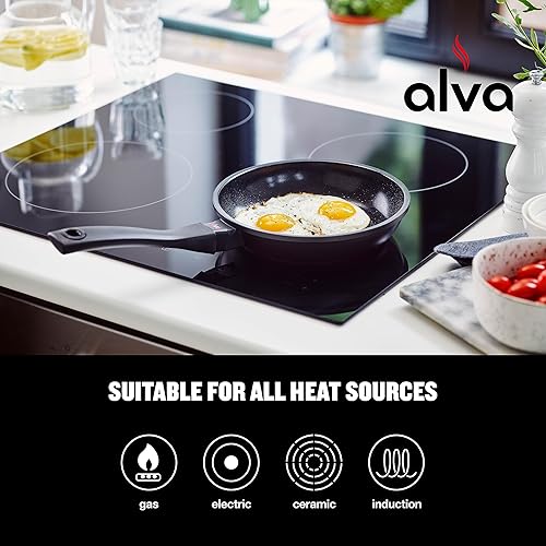 Miniatura 5 de ALVA Sartén antiadherente Energy de 8 pulgadas, sartén antiadherente de aluminio fundido para cocinar, sartén para tortilla, sartén eléctrica,