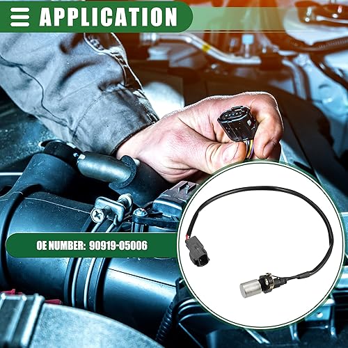 Miniatura 3 de Motoforti Sensor de posición del cigüeñal del motor, sensor de posición del cigüeñal, para Toyota Supra 3.0L 1993-1998, ABS, 90919-05006, negro