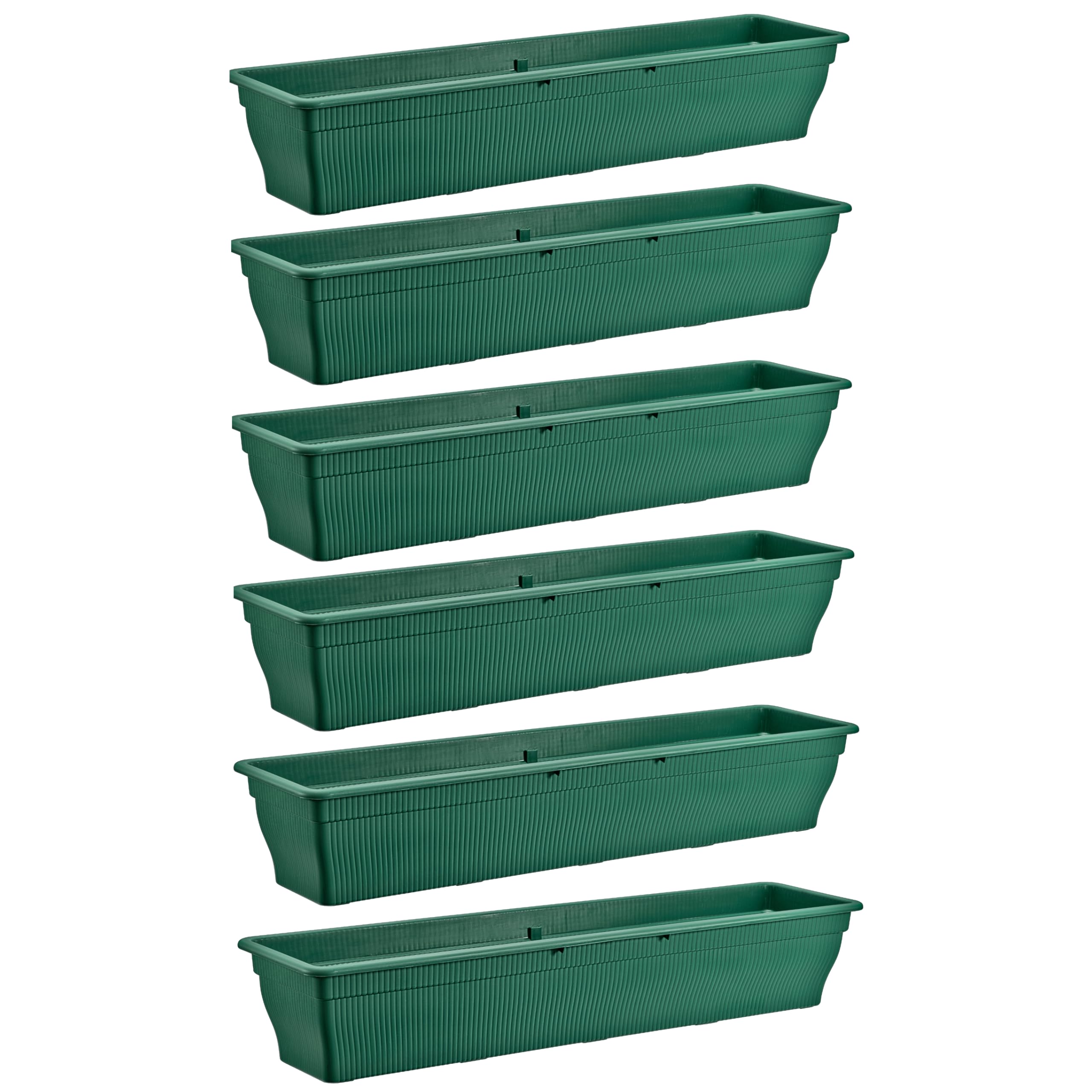 Balkonkasten 100 cm Wasserspeicher 25 L Pflanzkasten Grün 6er Set Balkon | BURI Pflanzeinsatz wetterfest aus Kunststoff für Blumenkasten, Balkon, Terrasse und langlebige Bepflanzung im Außenbereich