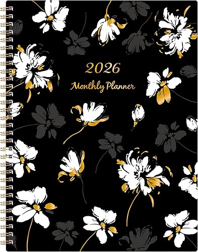 Agenda mensual 2026 – Agenda 2026 de enero de 2026 a diciembre de 2026, calendario mensual con pestañas, bolsillo interior, 8.5 x 11 pulgadas