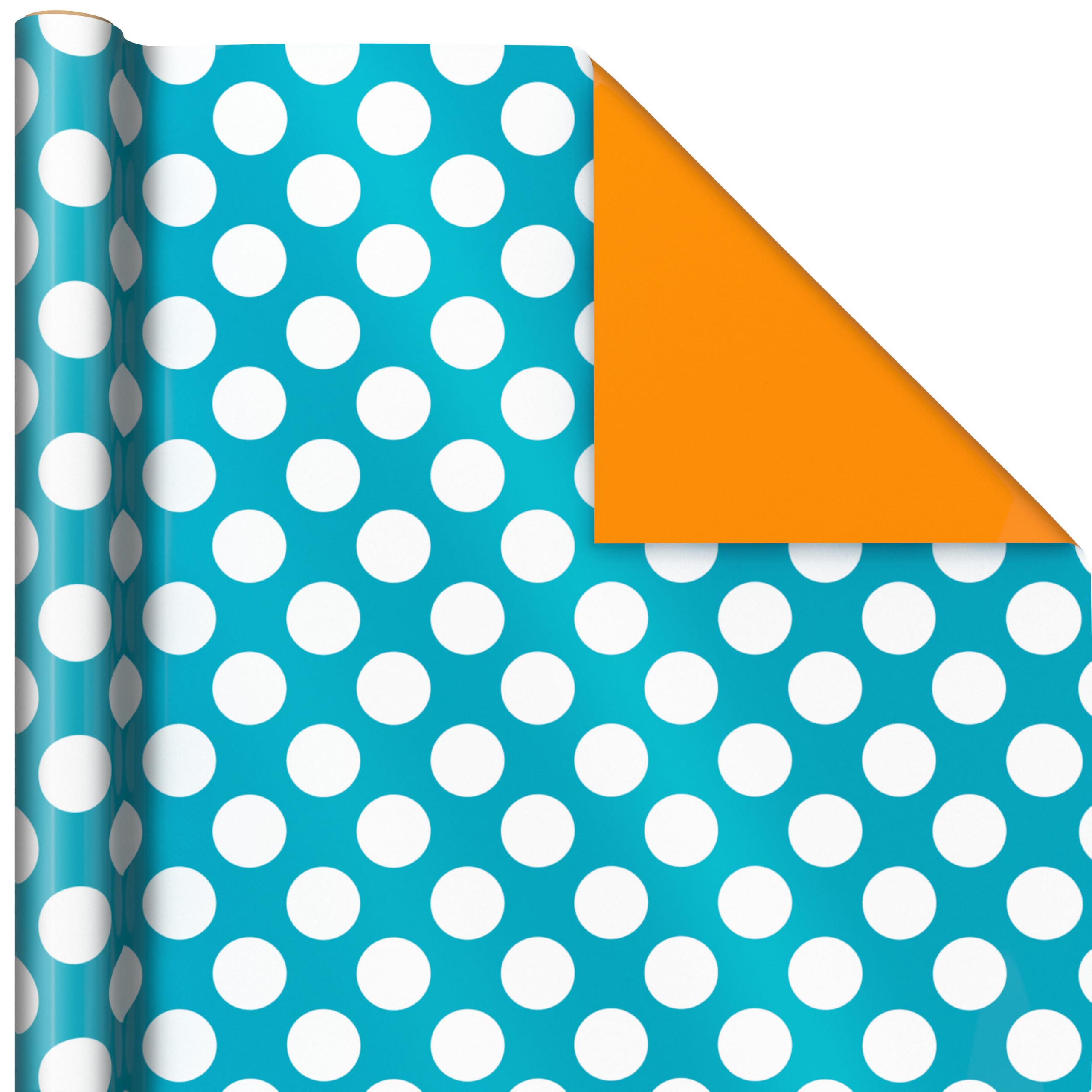 Hallmark Moderne Geschenkpapierrollen für Geburtstag, Abschlussfeier, Weihnachten, Geschenkpapier (Set mit 3 Wenderollen: 75 sq. ftl.) Schwarz, Weiß, Blau, Orange, Gelb & Grün für alle Anlässe