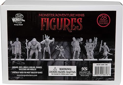 Miniatura 2 de 28 Paintable Fantasy Mini Figures- All Unique Designs- 1" Hex-Sized Compatible w DND Dungeons Dragons, Pathfinder, RPG Tabletop Games- Features