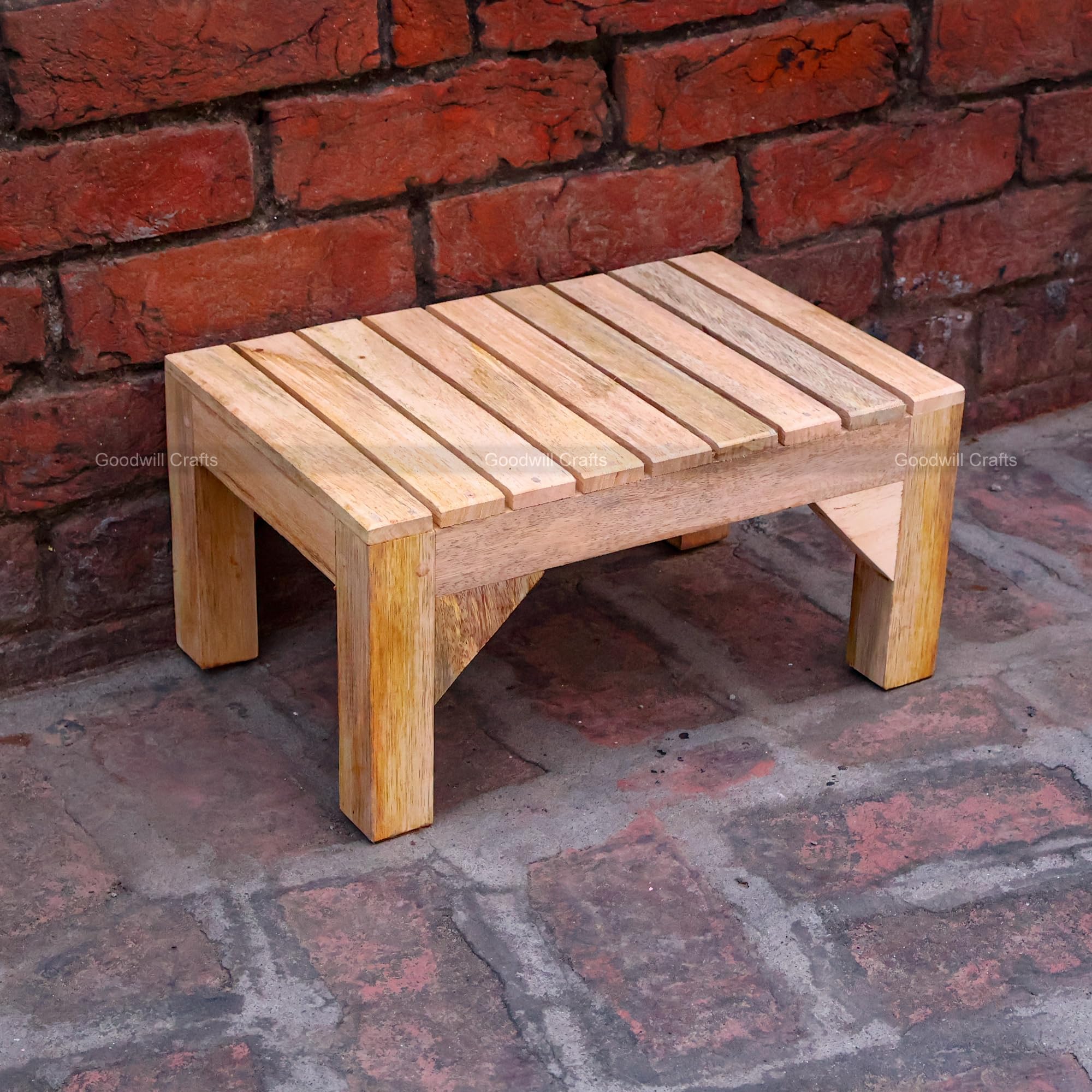 Goodwill Crafts Wooden Step Stool for Kitchen, Bedside & Potty Training | Sturdy One-Step Stool for Kids & Adults | Supports 150 Kg | 15x10x7.5 Inch-picture-31